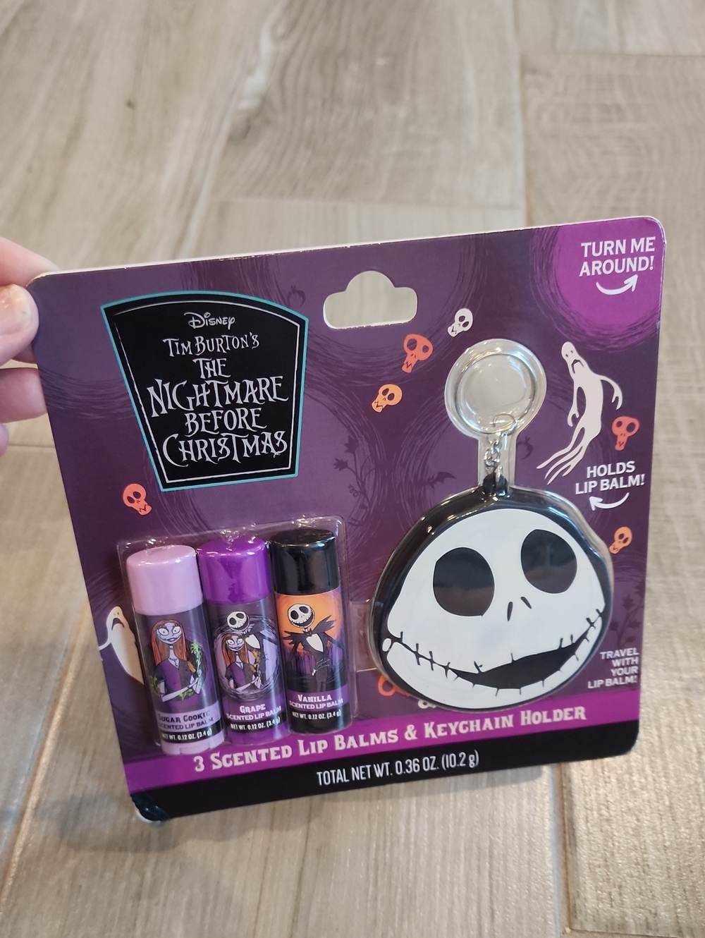 NWT The Nightmare Before Christmas Lip Balm & Keychain Holder Set